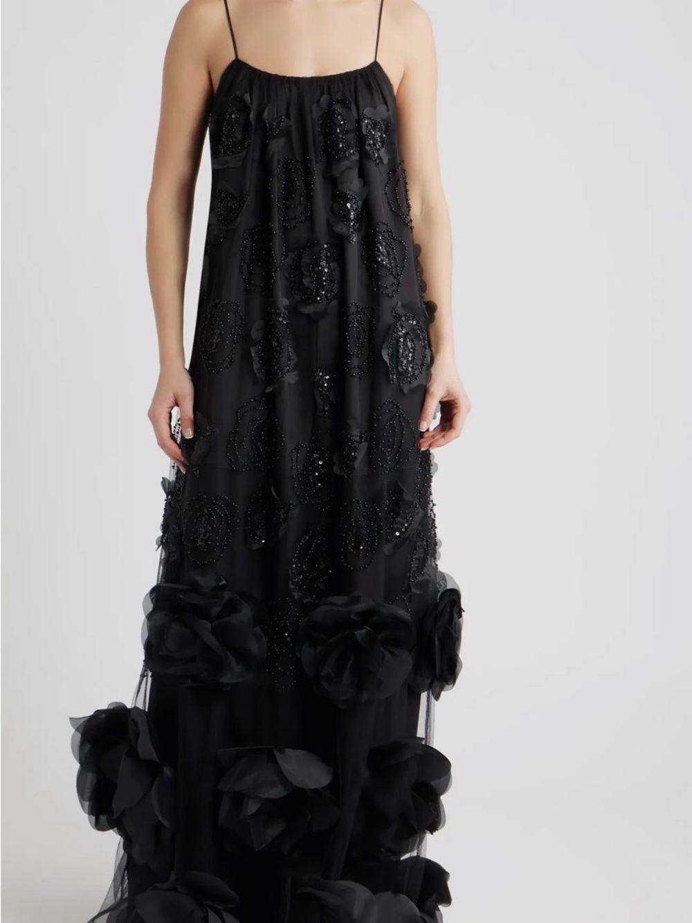 ISO Delfi Collective Ivy Beaded Floral Sleeveless Gown XS